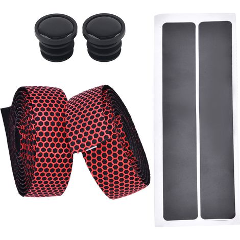 1 paire d'embouts de guidon antidérapants pour vélo de route/VTT (rouge) (1/5)