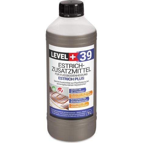 LEVEL+ Estrichzusatzmittel für Heizestrich Betonzusatz Zementestrich L+39 - 1L (1/2)