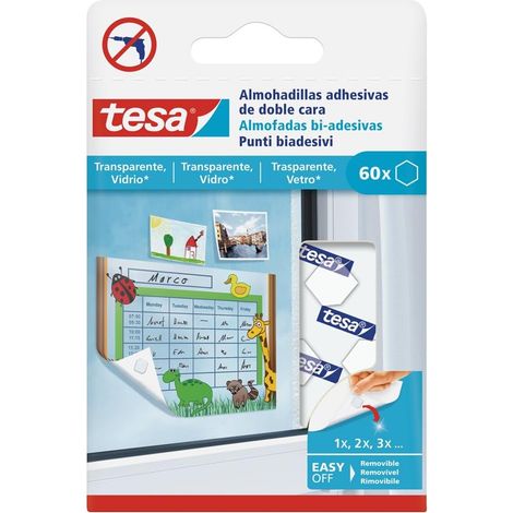 Tesa Almohadillas adhesivas de doble cara 60 Piezas