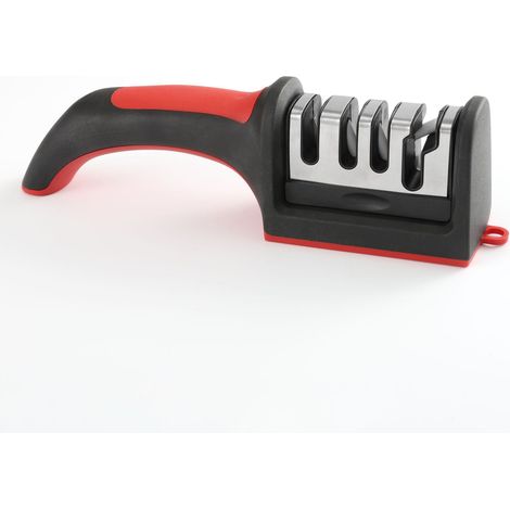 Roter Messerschärfer, schneller tragbarer Messer- und Scherenschärfer, multifunktionaler Schärfer für den Heimgebrauch. (1/5)