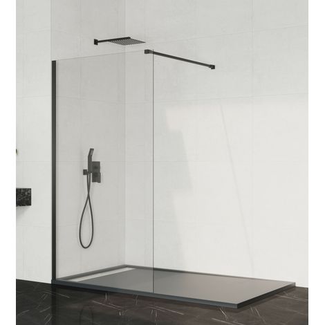 Mampara de Ducha Fija Screen Negro Transparente 106,5-108 cm - GME (1/3)