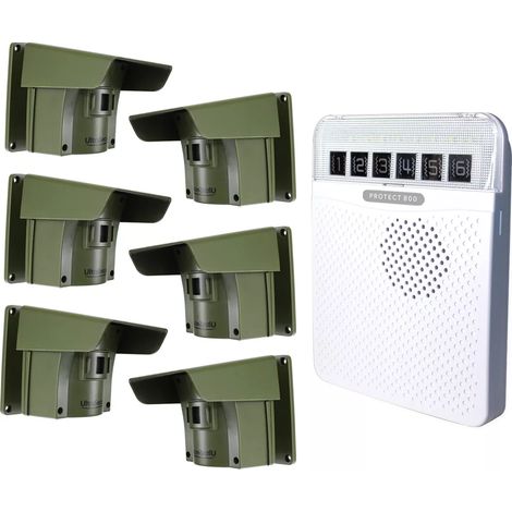 Alarme d'allée 800 mètres sans-fil avec détection de passage extérieur - PROTECT 800 (1 récepteur blanc, 6 détecteurs) (1/3)