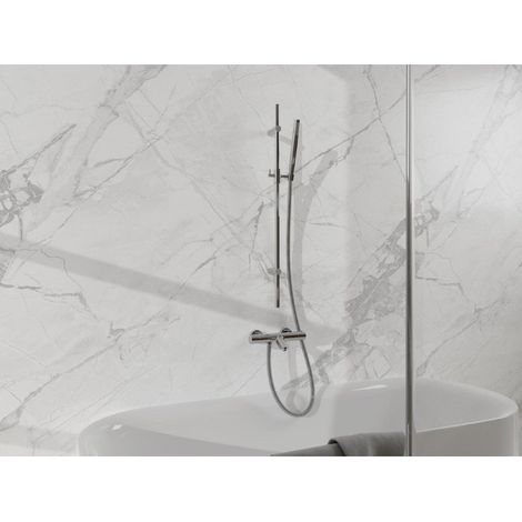 FugaFlow Eccelente Sobrado Mitigeur baignoire - avec barre curseur - douchette stick - flexible en métal - Chrome (1/4)