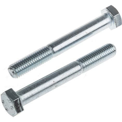 Vis à tête hexagonale, Acier Galvanisé brillant, M14 x 110mm ( Prix pour Sachet de 25 ) (1/2)