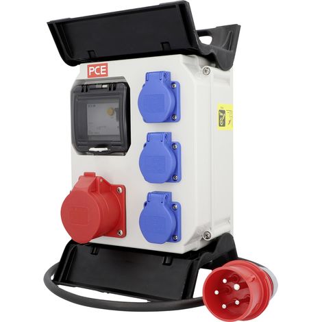 PCE CEE-Mobil-Verteiler 1x CEE & 3x Schutzkontakt 2 m Verteiler