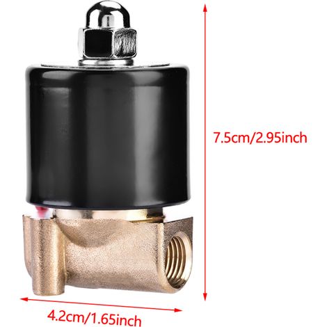 2W025-08 G1/4" 110V AC N/C Normalerweise geschlossenes elektrisches Magnetventil aus Messing für Wasser/Luft (1/5)