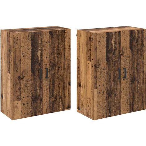 2 pcs Buffet，Bahut， Armoires Murailles Bois ancien 69,5 x 34 x 90 cm CFW41880 (1/5)