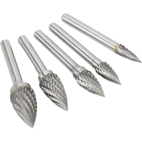 5-teiliges Set aus Doppelfeilen aus Hartmetall mit 6 mm/0,24 Zoll Schaft für Luftfahrt, Automobilindustrie und Schiffbau
