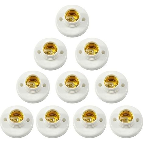 E27 Support De Lampe Douille a Vis Plastique Murale Adaptateur de Convertisseur de base d'ampoule LED Supports pour Ampoule E27 Douille à vis Ronde en Plastique pour Douille D'ampoule 10PCS (1/5)
