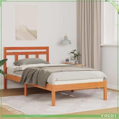 Cadre de lit - ABI - Marron - Pin massif - 80 x 200 cm - Design contemporain (1/5)