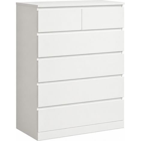 Sifonier 6 Cajones Palm acabado blanco, 123 cm(alto) 80cm(ancho) 45cm(fondo) (1/4)