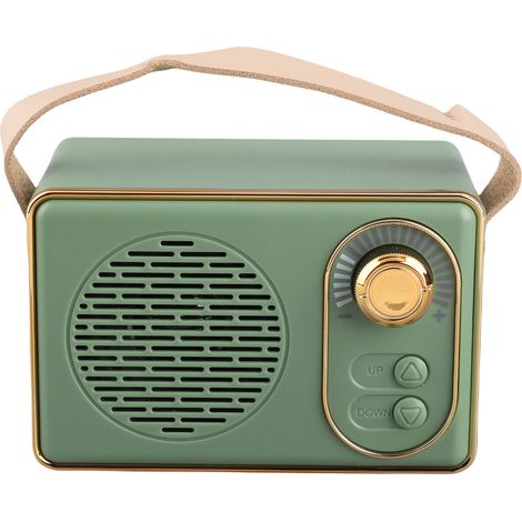 Enceinte Rétro Sans Fil Bluetooth Portable Design Vintage Son Clair ABS Compacte Légère pour Voyage Extérieur Maison Vert (1/5)
