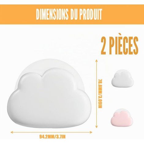 2 Pièces Veilleuse LED Nuage Rechargeable USB Dimmable Lumière Chaude et Blanche pour Chambre Bébé Enfant Femme (1/5)