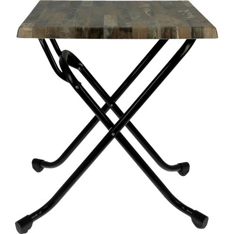 Table pliable 60x60cm plateau stratifié moulé modèle TABLE NEW CARRIBEAN pied Biarritz