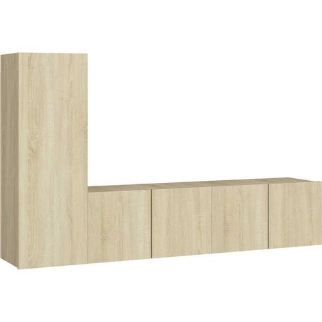 Maison Exclusive - Juego de muebles de salón 3 piezas roble Sonom (1/5)