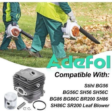 Zylinder-Kolben-Satz für Stihl Laubbläser BG56 BG56C SH56 SH56C BG86 BG86C BR200 SH86 SH86C SR200, Zylinder mit Kraftstofffilter, Zündkerze, Ersatzteil 4241 020 120 (1/5)