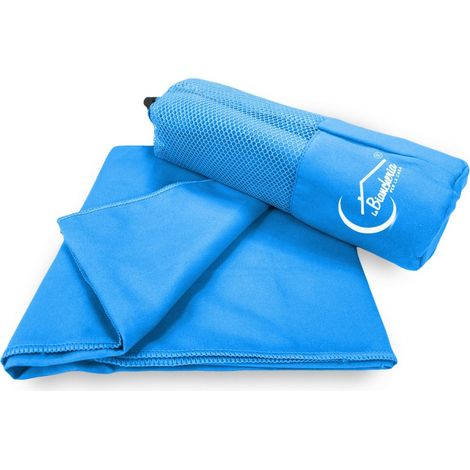 SERVIETTE DE PLAGE très douce MICROFIBRE couleur unie GRANDE TAILLE cm. 90X170 Bleu Clar