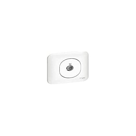 Schneider S260405 Ovalis – TV-Steckdose mit weißer Abdeckplatte