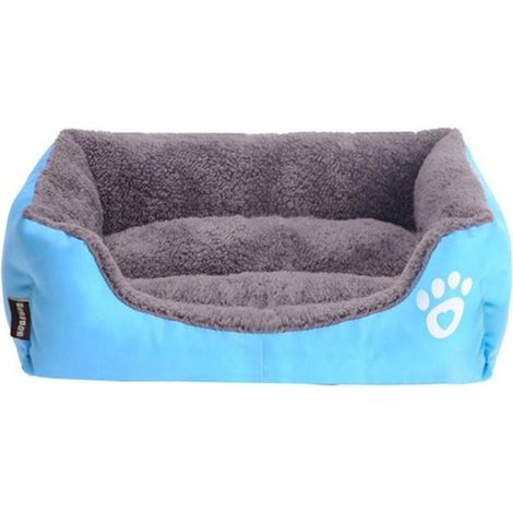 Canapé-lit lavable pour chien. Convient aux chats et aux chiens taille S (45 x 35 x 12 cm) bleu. (1/3)