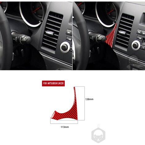 (Côté conducteur principal B) Compatible avec Mitsubishi Lancer EVO X MR 2008-2015 - Accessoires auto - Kit d'autocollants décoratifs intérieurs en fibre de carbone rouge pour porte de garage relevabl (1/5)