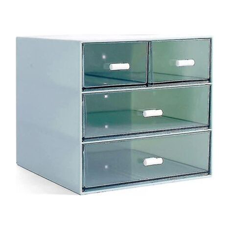 Organisateur de maquillage, organiseur de bureau avec 4 tiroirs, bleu (1/5)