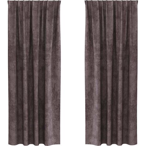Rideaux en velours 2 pcs Marron 260 x 140 cm Velours