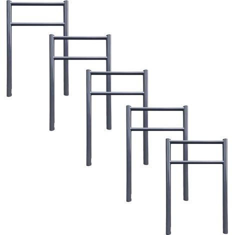 5x Fahrradanlehnbügel mit Knieholm 115x75 cm Stahl pulverbeschichtet Ø 60 mm Einbetonieren Anthrazit Typ H (1/5)