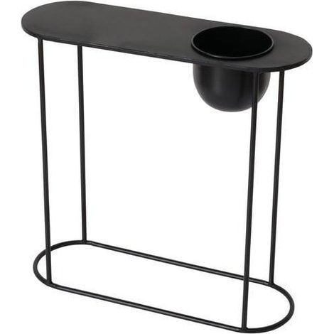 Boltze Pluto Tavolino Nero 55x18 cm