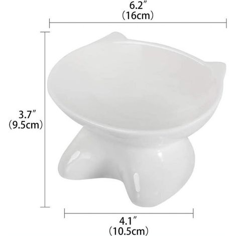Bol en céramique pour chat Bol à nourriture simple-169.510.5cm, blanc, 1pc (1/4)