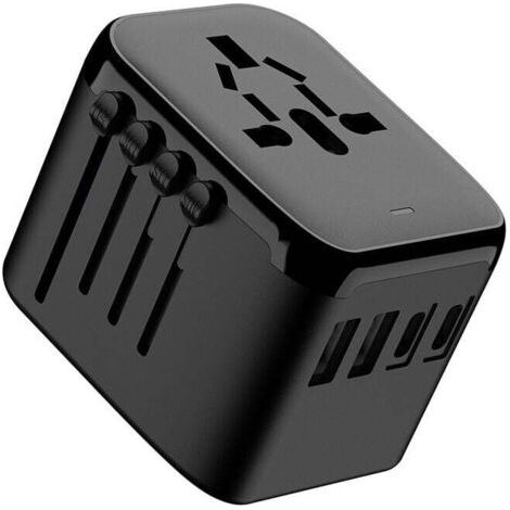 Adaptateur de voyage universel dans le monde entier avec PD20W, 2 USB, 2 USB C et 1 prise AC, adaptateur de prise international, pour l'Allemagne, les États-Unis, l'Angleterre, la