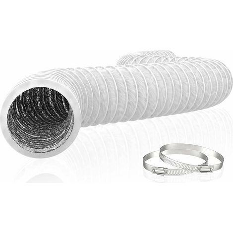 Tuyau d’évacuation flexible en aluminium et PVC, diamètre 150 mm, longueur 6 m, pour extracteur d’air, climatisation et sèche-linge