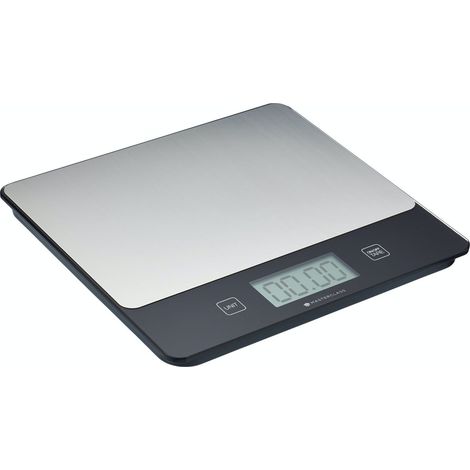 MasterClass Balanza Digital de Cocina para Seco y Líquido en Caja de Regalo, Rectangular, 5 kg / 5 L de Capacidad, Plata/Negro
