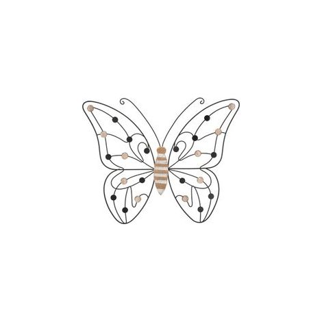 IRON/WOOD WALL PANEL BUTTERFLY CM 39,5X1,5X33,5 MIN 2 (1/5)