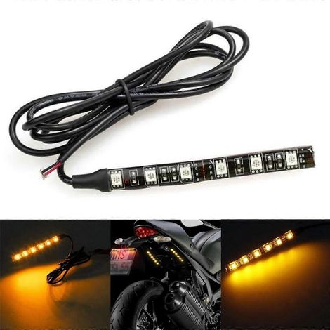 Mini bande LED noire pour clignotants de moto, bande lumineuse universelle ambre 6 LED E46, ampoule H11 HID 3157, phare 4x6, phare C5 pour voiture (1/5)