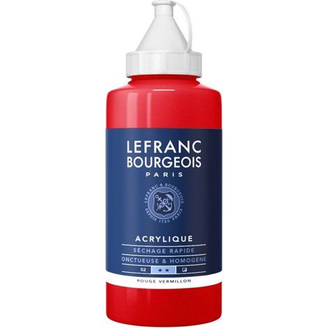 Peinture acrylique - Rouge vermillon - 393 - Fine - Lefranc Bourgeois - Bidon 750ml (1/2)