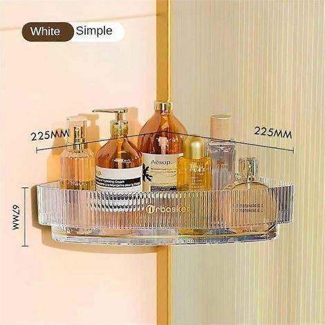 HONORNIC - Étagère de rangement trépied cosmétique 22,5 × 22,5 × 6,7 cm, étagère murale, étagères et supports de rangement, étagère de rangement légère de luxe