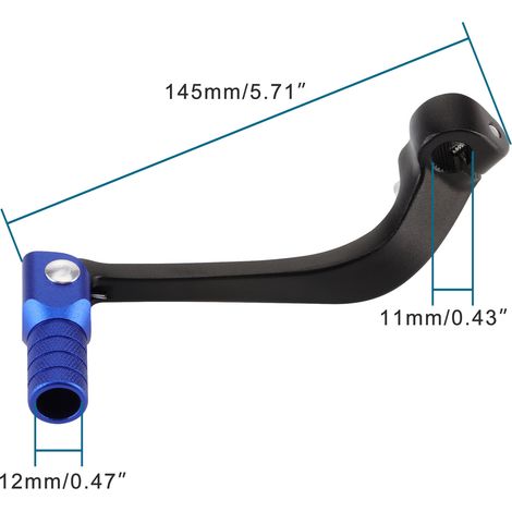 Aluminum folding gear shift lever, compatible with CRF110 off-road vehicles, and most models (black lever, blue). (1/4)