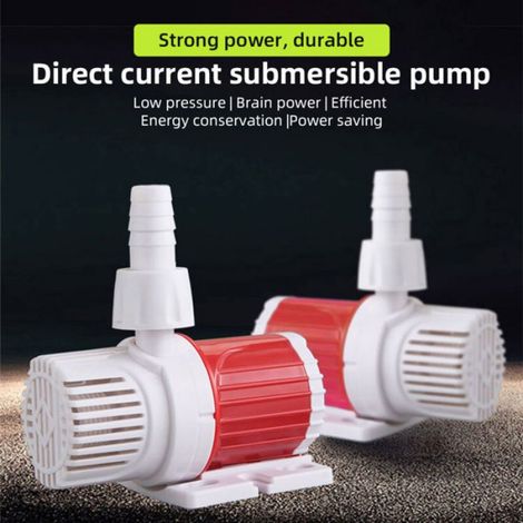 Pompe aquarium DC12V 1000-1200L/h - Silencieuse, protection sèche, kit complet (buses 13mm/20mm) (1/4)