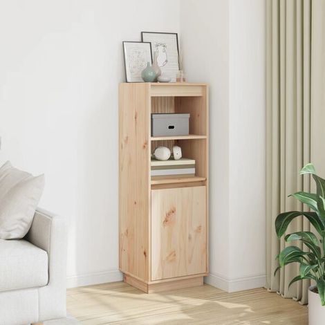 Buffet haut en bois massif de pin 37x34x110 cm (1/5)