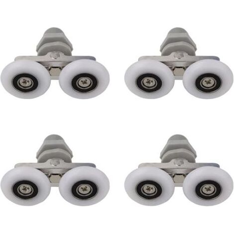 Roulettes Doubles pour Porte de Douche Roulettes pour Porte de Douche Roulettes Coulissantes Porte Salle de Bain Douche Rouleau de Douche de Rechange,Pièces de rechange pour salle de bain 25mm (1/5)