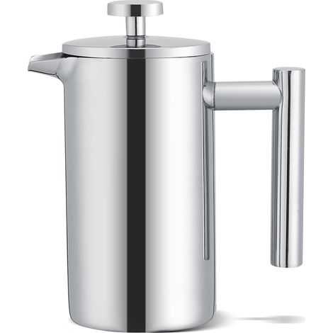 Caffettiera a pressa francese, caffettiera a pressa francese di design con filtro a doppia parete in acciaio inox da 350 ml.