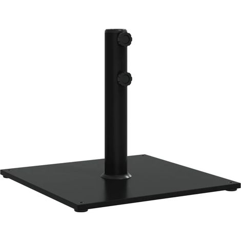 Base de parasol stabilisatrice carrée 43 x 43 x 38 cm avec adaptateurs 32 38 et 48 mm en acier noir (1/5)