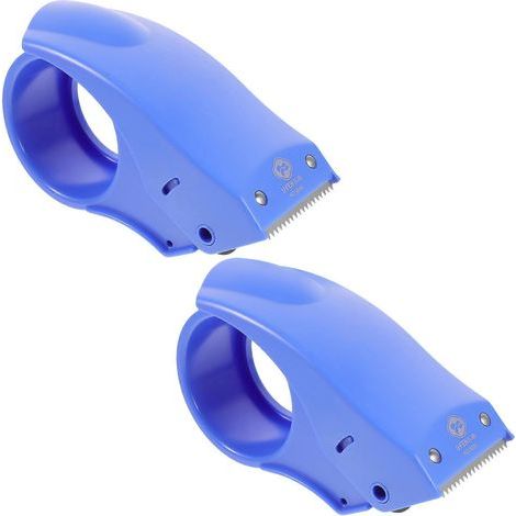 Set mit 2 tragbaren und leichten Klebebandabrollern, ideal zum Verpacken und Verschließen. Mit Klebebandabschneider. – 16 x 9 cm – Schwarz (1/3)