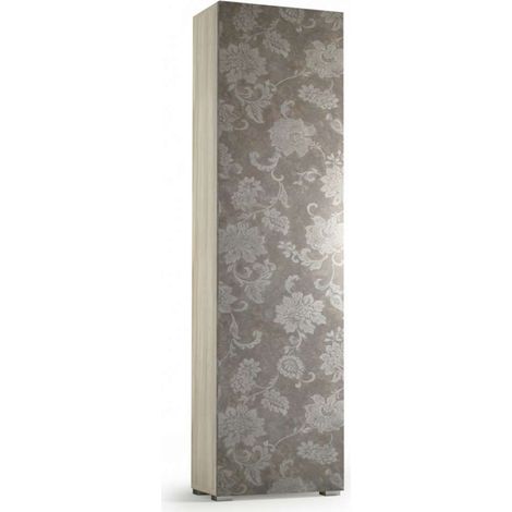 Terraneo Mobile Multiuso Olmo con Anta Fantasia Fiori - 7 Ripiani - 50x30x182 cm (1/3)