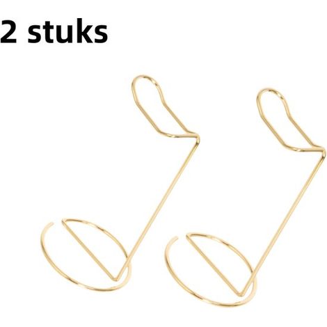 Supporto per cuffie in metallo in due pezzi - organizer da scrivania creativo - adatto anche per ciondoli di gioielli da casa - oro (1/5)