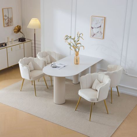 Polstersessel aus Samt in Beige 63 x 58 x 77 cm HOMAIRE (1/5)
