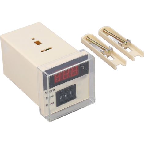 XMTD-2001 LCD-Digitalthermostat, einstellbarer Temperaturregler 0–399 °C, 220 V Wechselstrom, Stecker Typ E (1/5)