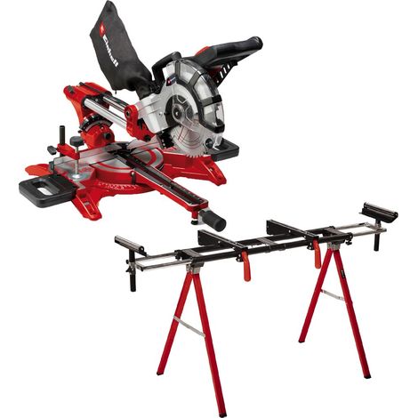 Einhell Sliding Mitre Saw Crosscut 210mm 1800W Drag Dual Bevel + 1608 Leg Stand (1/5)