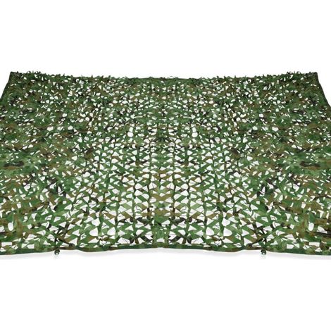 Voile d'ombrage rectangulaire, motif camouflage, 3 x 4 m, treillis vert