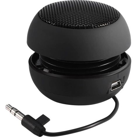 Haut-parleur avec câble audio 3,5 mm, batterie intégrée basse tension, haut-parleur rétractable, compatible avec iPod. (1/5)